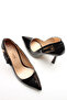Black Patent Buckled Women's Heeled Shoes - 3