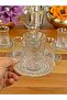 Lara Altin Gold Gilded (Real) 12 Piece Tea Set for 6 People Tea Set Gift Glass - 4