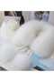 Faux Fur Shawl Collar Scarf with Pompom Detail - 3