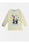 Girl's 100% Cotton Combed Fabric Yellow Panda Heart Patterned Long Sleeve Seasonal Pajama Set - 5