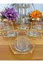 New Zeo Gold Gold-Plated Real Gold Circle-Detail 12-Piece Tea Set for 6 People Tea Set Glass - 5