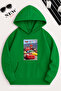 Colorful Cars Printed Hooded Sweatshirt