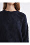 Lcw Modest Navy Blue Crew Neck Self-Patterned Women's Knitwear Sweater - 2