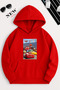 Colorful Cars Printed Hooded Sweatshirt