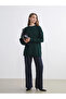 Lcw Modest Green Crew Neck Self Patterned Women's Knitwear Sweater
