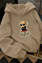 Cappucino Ballerina Printed Hooded Sweatshirt