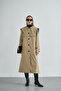 Women's Long Lined Double-Breasted Trench Coat - 2