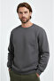 Dark Smoked Men's Crew Neck Sweatshirt 3 Thread (Soft Fabric)