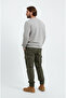Gray Men's Crew Neck Sweatshirt 3 Thread (Soft Fabric) - 8
