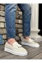 BA0154 Laceless High Sole White Linen Tasseled Men's Shoes - 3
