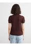 Alita City Farkıyla Xside Brown Polo Collar Women's Knitwear Sweater - 4