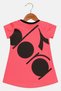 Toddlers Girl Crew Neck Short Sleeve Brand Logo Dress, Pink/Black - 2