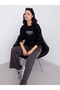 Women Charcoal Wide Leg Joggers