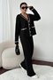 Cut Line Jacket Suit H25306 Black