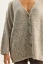 Women's Beige V-Neck Oversize Boucle Carmen Knitwear Cardigan 2433 60283679 - 7