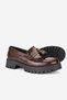 Women's Claret Red Patent Leather Genuine Natural Leather Loafer Shoes, Number 36-41 - 6