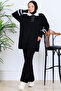 Stone Embroidered Knitwear Set S1009 Black