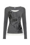 Gothic Flower Buttoned Inner Smoked Blouse - 3