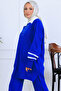 Stone Embroidered Knitwear Set S1009 Cobalt Blue - 4