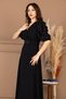 Imported K Crepe Balloon Sleeve Pearl Detailed Maxi Dress - Black - 4