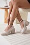Women's Beige Patent Leather Ankle Boots Casual Shoes Tr06Ms01B - 4