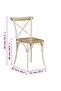 Cross Chairs 2 pcs White Solid Mango Wood - 3