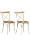 Cross Chairs 2 pcs White Solid Mango Wood