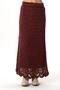 Elastic Waist Elvan Autumn and Winter Long Knitted Sweater Skirt Burgundy Brd