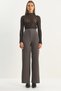 Women's Anthracite High Waist Fileto Detailed Pocketed Wide Leg Trousers 1003 60283580