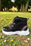 Girl's winter velcro anatomical sole comfort boots black purple - 2