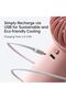 Handheld Mini Fan, 5000mAh Portable USB Rechargeable, Digital Display, 5 Speeds - Pink - 7