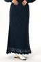 Elastic Waist Elvan Autumn and Winter Long Knitted Sweater Skirt Navy Blue Lcvt