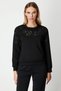 Sweatshirt with Window Detail on the Sleeves and Collar 66322