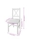 Dining Chairs 4 pcs White Pinewood - 3