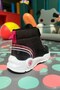 Girl's Winter Velcro Anatomical Sole Comfortable Boots Black Fuchsia - 4