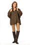 Long Sleeve Ceren Mesh Button Detailed Double Pocket Winter Hooded Knitwear Blouse Brown Khv - 4