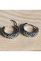 Tribal Vintage Antique Design Hoop Threaded 316L Stainless Steel Non-Tarnish Earrings Pair - 4