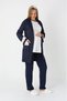 Women's Navy Blue Polka Dot Long Sleeve Special Design Maternity Maternity Dressing Gown Pajama Set 3-Piece Set - 7