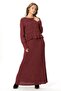 Long Sleeve Ahu Authentic Knitted Patterned Winter Long Knitwear Dress Burgundy Brd - 5