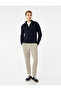 Long Sleeve Viscose Blended Half Zip Sweater - 2