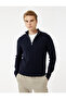 Long Sleeve Viscose Blended Half Zip Sweater