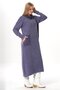 Long Sleeve Sevda Wide Neck Autumn and Winter Pocket Knitwear Dress Purple Purple - 5