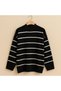 2-Pack Black and White Striped Oversize Knit Sweater - 2