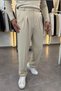 Half Fisherman Cotton Knitted Lycra Flexible Comfortable Fabric Pleated Trouser Suit - 4