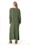 Long Sleeve Dimple Pocket Detail Autumn and Winter Long Knitwear Dress Khaki Hk - 2