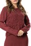 Long Sleeve Ahu Authentic Knitted Patterned Winter Long Knitwear Dress Burgundy Brd - 3