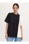 Black Color Block Oversized Top