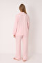 Muslin Fabric, 100% Cotton, Button Front, Pockets, Shirt Collar, Women's Pajama Set, Pink - 2