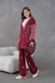 Women's Beaded Embroidered Wide-Fit Knit Cardigan and Pants Top and Bottom Set - 3