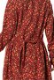 Long Sleeve Suede Flannel Buttoned Daisy Pattern Autumn and Winter Long Dress Burgundy Brd - 4